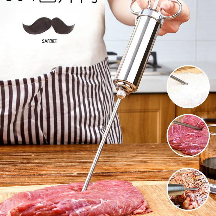 304 Marinade Injector laget av rustfritt stål for marinering av kjøtt på kjøkkenet | Skanto