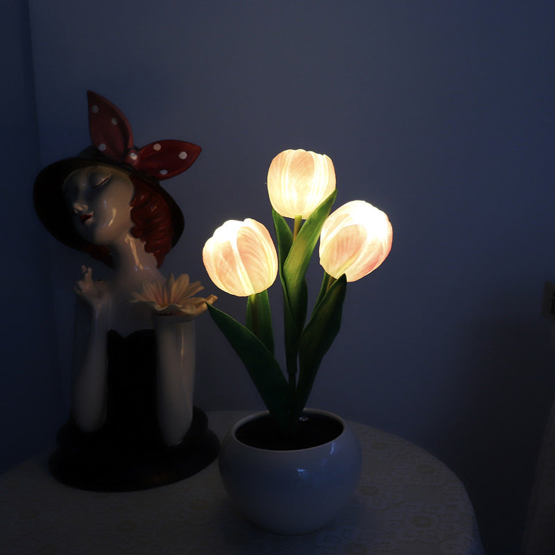 Skanto | LED Tulipan Nattbordlampe Blomster Bordlampe