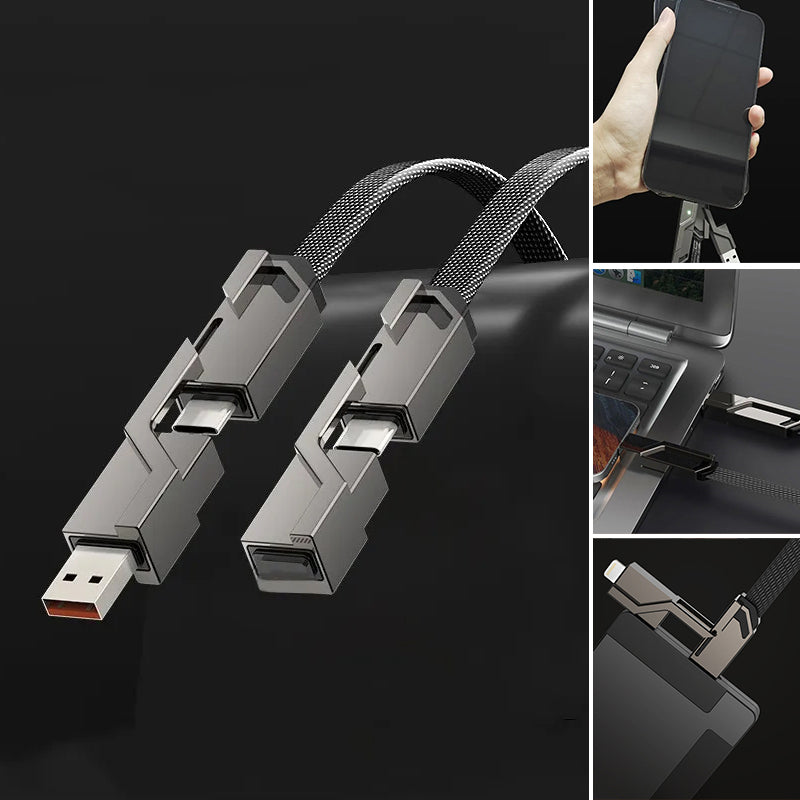 Skanto | 4-i-1 flettet anti-floke ladekabel