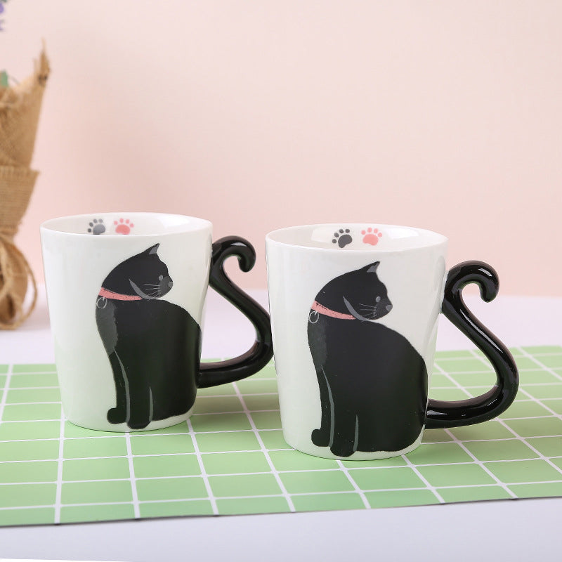 Skanto | Søt Håndlaget Svart Katt Lykke Kaffe Kopp