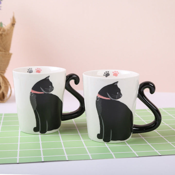 Skanto | Søt Håndlaget Svart Katt Lykke Kaffe Kopp
