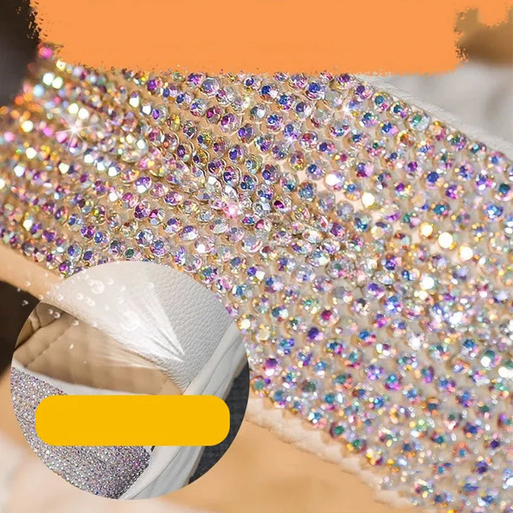 Skanto | Glitrende Rhinestone Hæl Sandaler