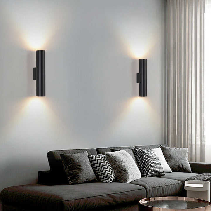 Skanto | Enkel Aluminium Sylinderformet 2-Lykt Vegglampe