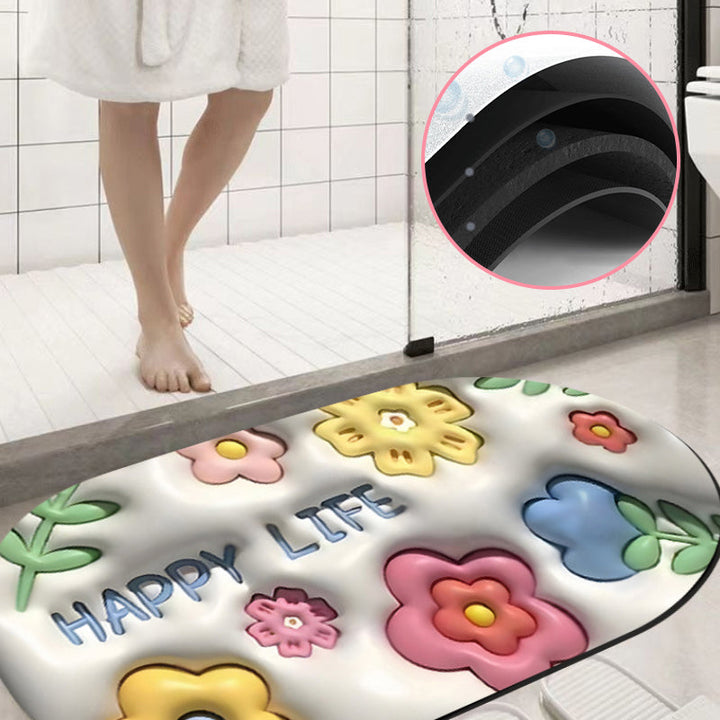 Skanto | 3D blomst myk diatom mudder absorberende gulvmatte