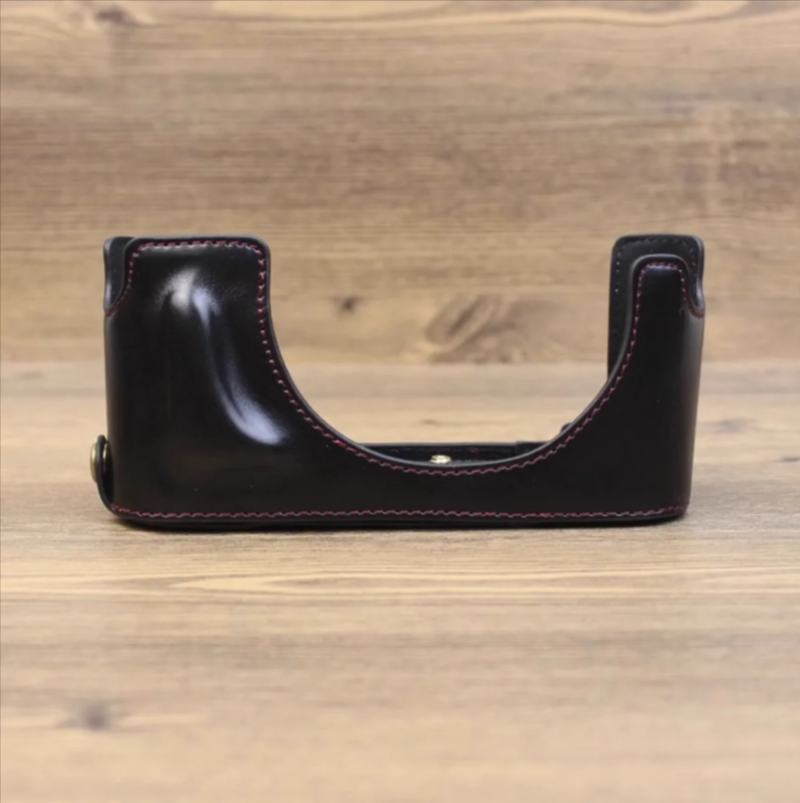 Skanto | 1/4 tomme Gjenget PU Lær Kamera Halvveske Base for Leica M10 (Svart)