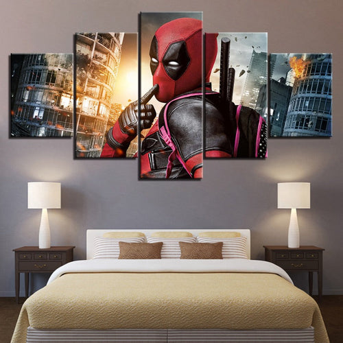 5 stk Deadpool - lerret veggkunst maleri | Skanto