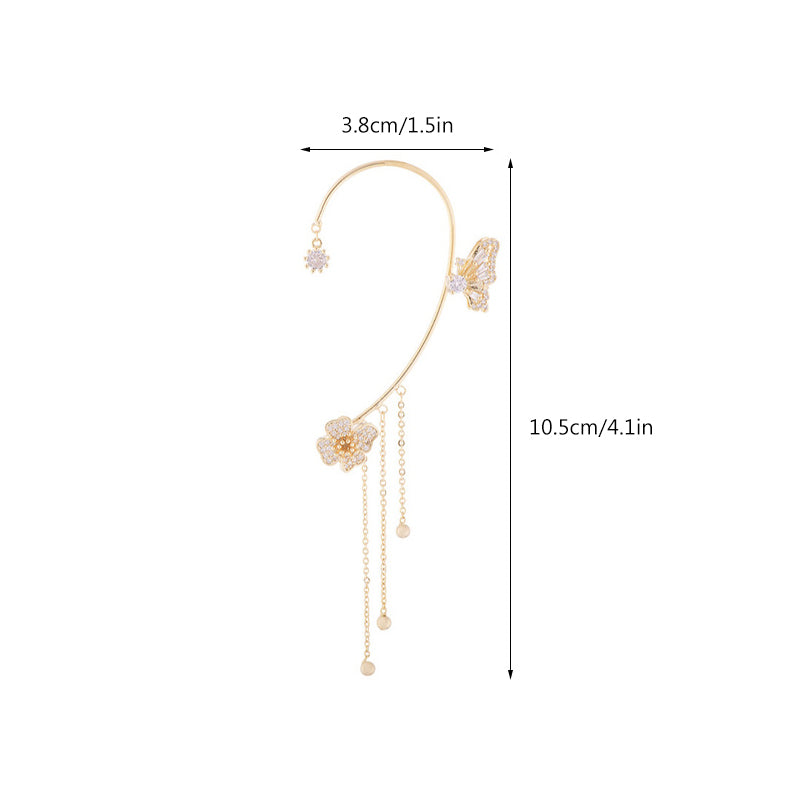 Skanto | Butterfly Blomst Rem Style Zircon Øredobber