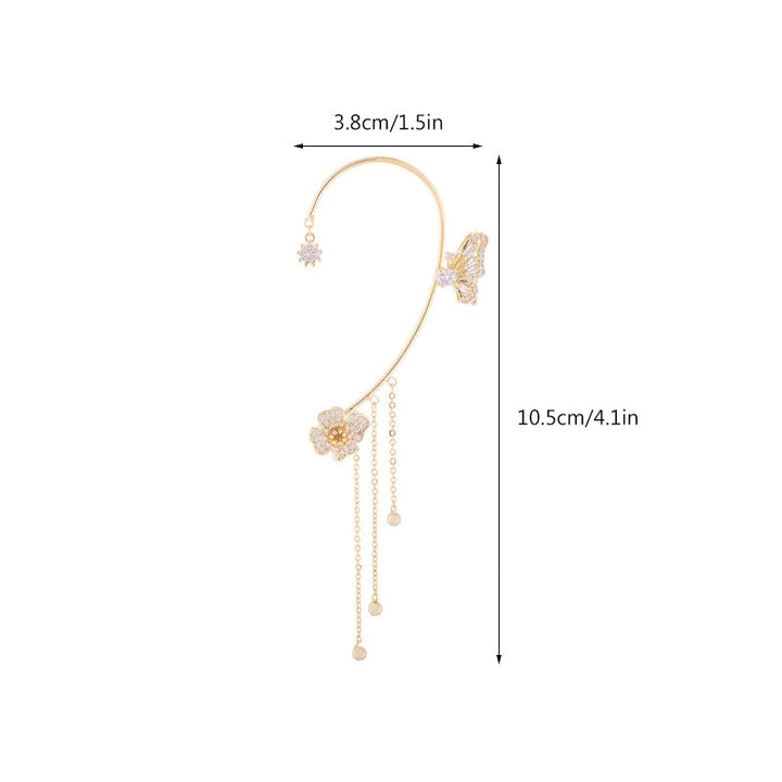 Skanto | Butterfly Blomst Rem Style Zircon Øredobber