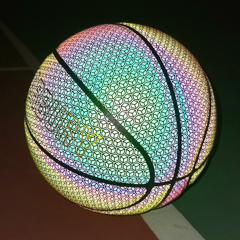 Skanto | Kule Luminøse Basketball, med Standard Størrelse, Mykt Skinn og Moderat Sprett