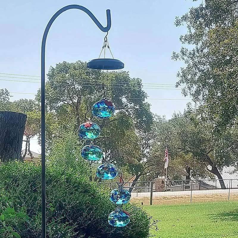 ChimeFeeder håndlaget glass colibri mater med vindklokke Skanto