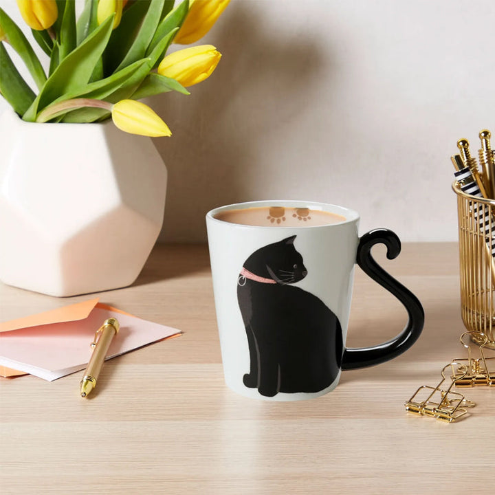 Skanto | Søt Håndlaget Svart Katt Lykke Kaffe Kopp