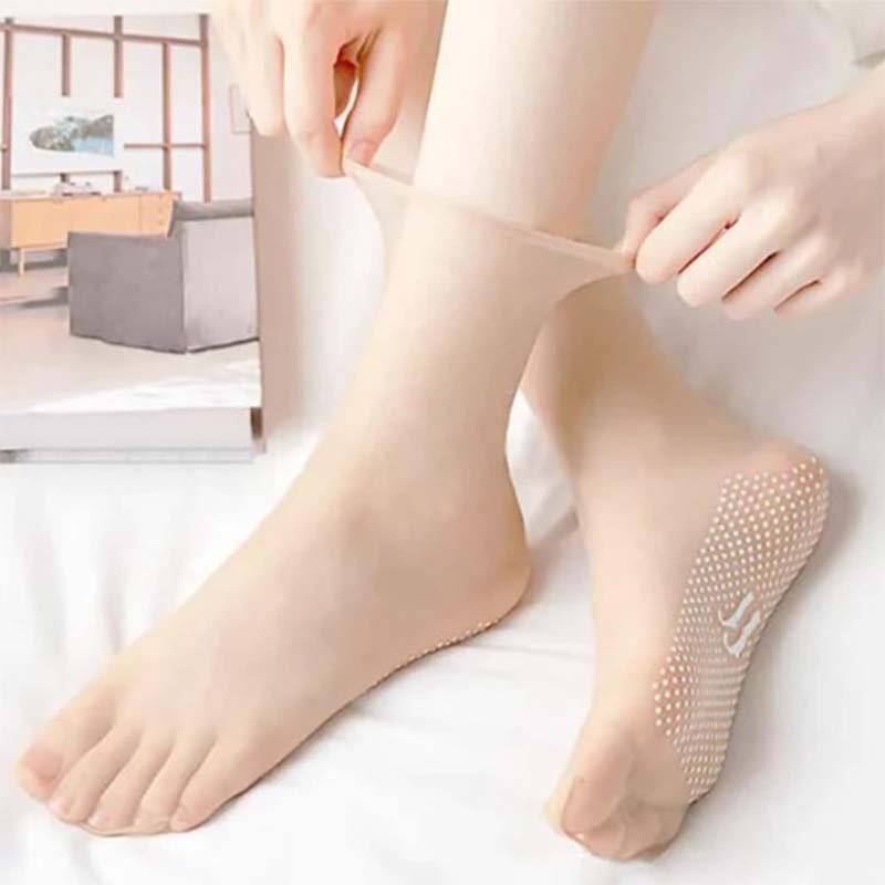 Skanto | Vår Sommer Usynlige Non-Slip Krystall Silke Sokker