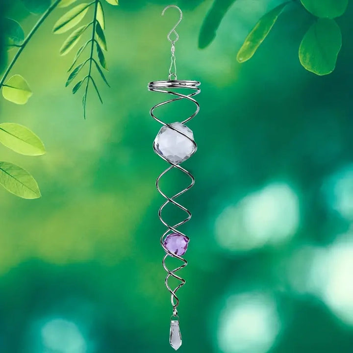 Vindklokker Dekor Krystall Sentralkule Spiral Hale Vindspinner Stabiliser | Skanto