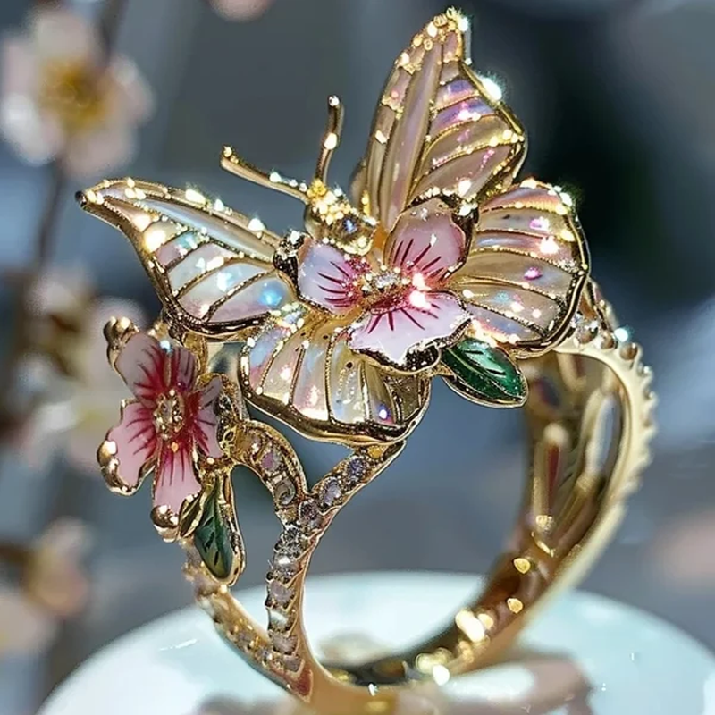 Butterfly flower ring | Skanto