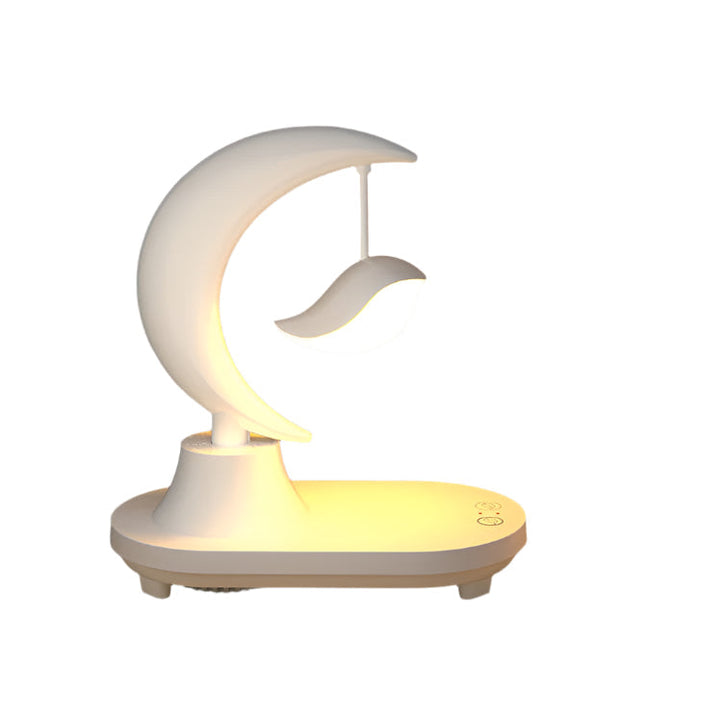 Moonsphere trådløs LED-lampe med Bluetooth-høyttaler og lader Skanto
