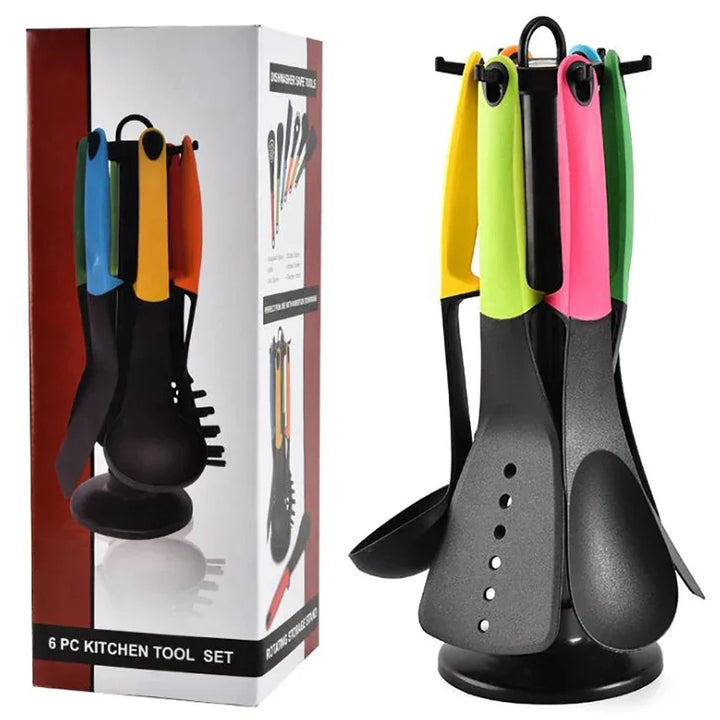 6 Stykker Kjøkkenverktøy Slikkepott Sett Silikon Non-Stick Skanto