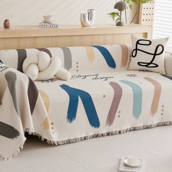 Skanto | Lumiere Abstract Tasseled Sofa Cover