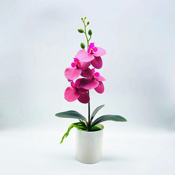 Skanto | Kunstig Orkidéblomst – Dekorativ Kunstig Plante for Stue og Borddekorasjon