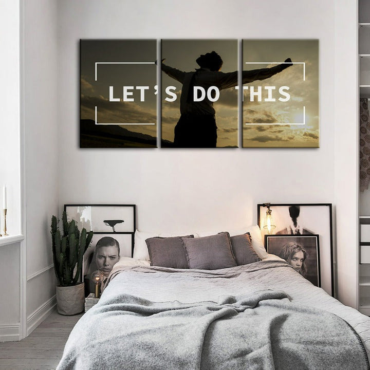 Let's Do This-Canvas Veggkunst Maleri 3 Stykker