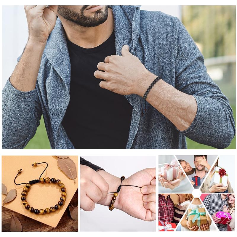 Skanto | Tiger Eye Lava Rock Stone Armbånd