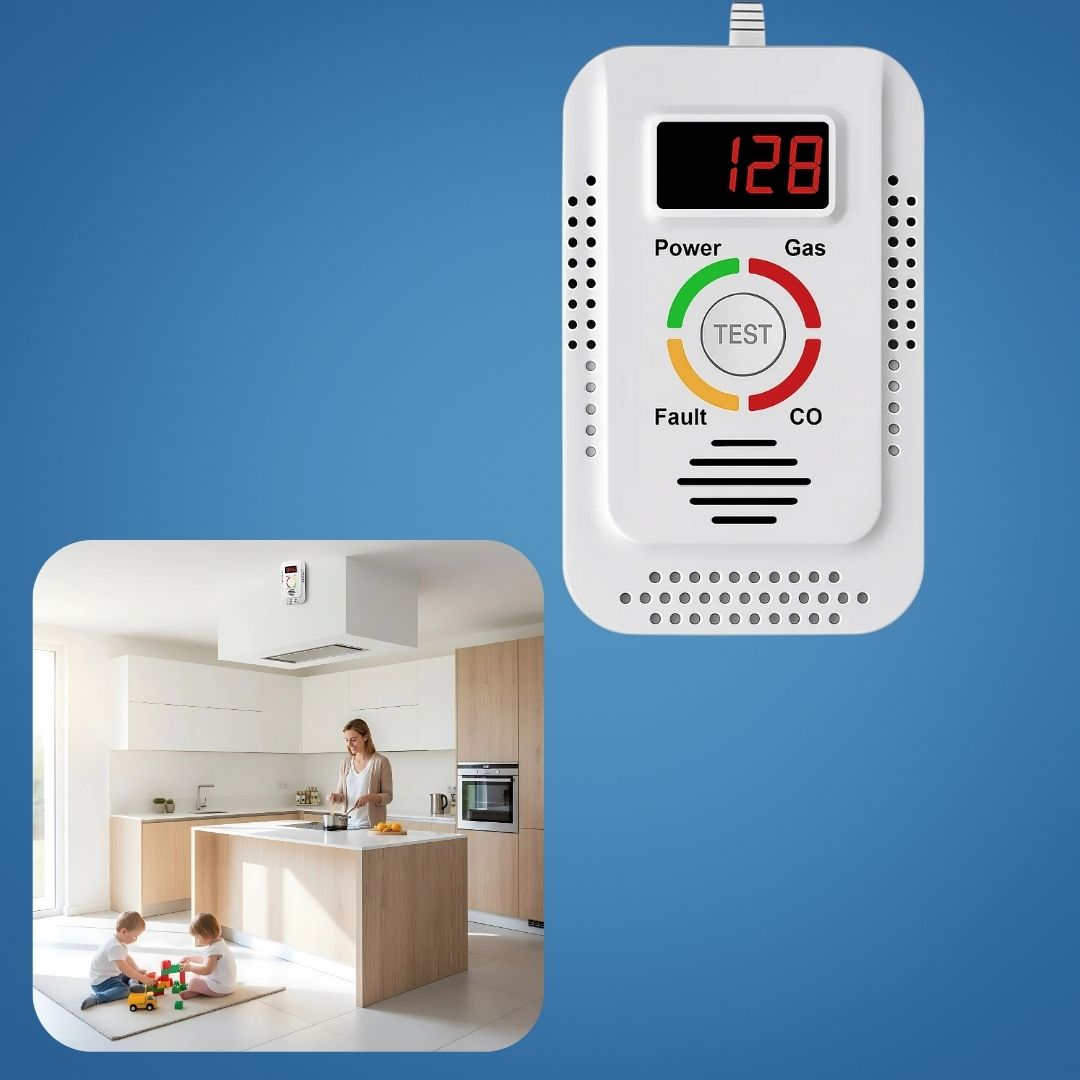 Digital Display – 85dB Høyt Alarm – Hjemmesikkerhetsenhet – Tidlig Varsel Beskyttelse for Familie Skanto