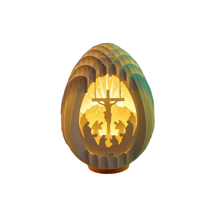 Påske 3D Papp Skrivebord Lampe med Lysende Base | Skanto