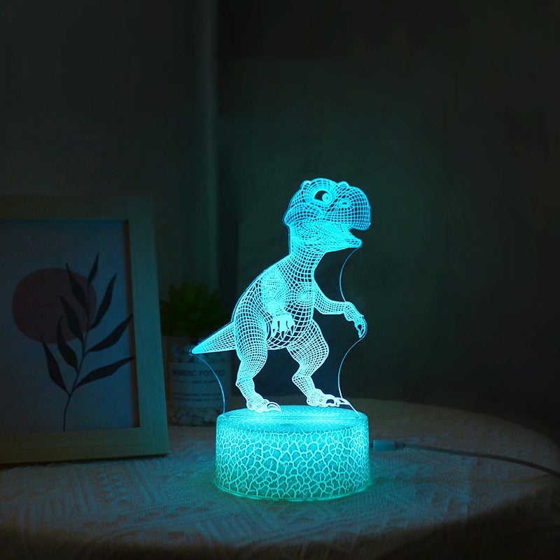 Nattelys LED farge dinosaur med fjernkontroll flere stilarter | Skanto