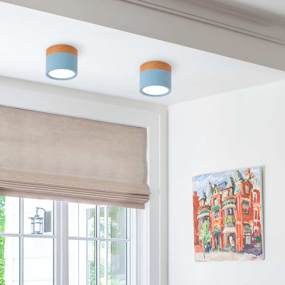 Moderne LED-deckenleuchte, flatenbündig, sylinderformig