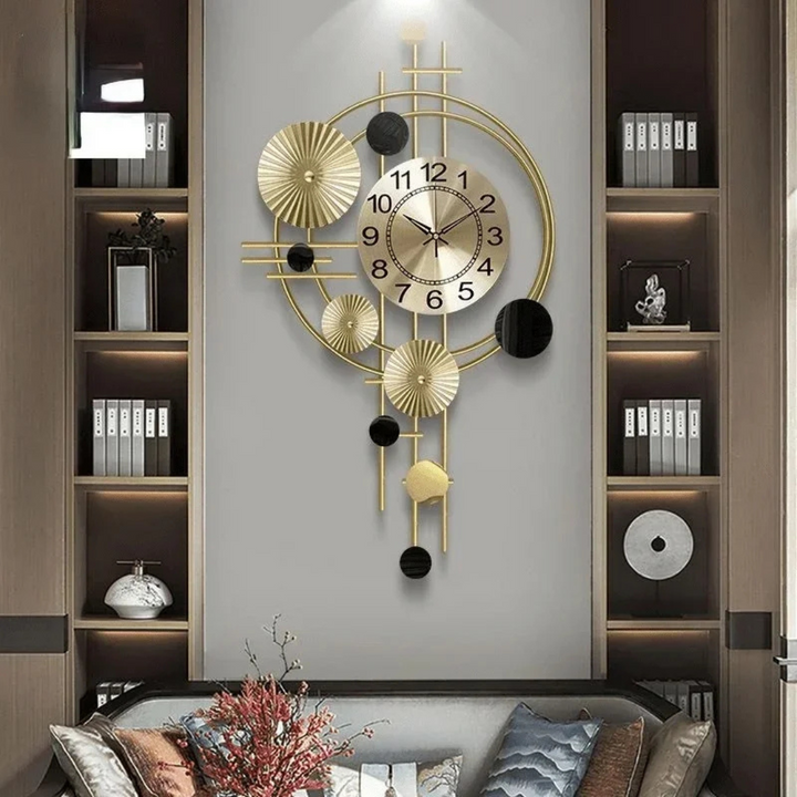 Skanto | Vornix | Stor moderne veggklokke – Elegant metalldesign for stue eller kontor