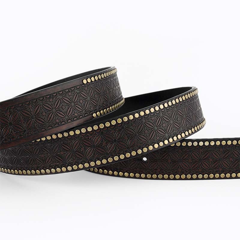 Skanto | Retro Punk Prægede Western Denim Belte