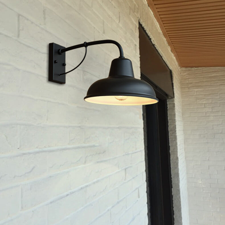 Vintage vegglampe i låvestil laget av jern, vanntett, for utendørs bruk, 1 lyspære