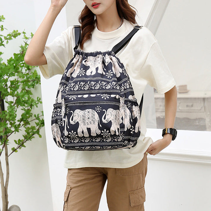 Drawstring skulderveske i etnisk stil | Skanto