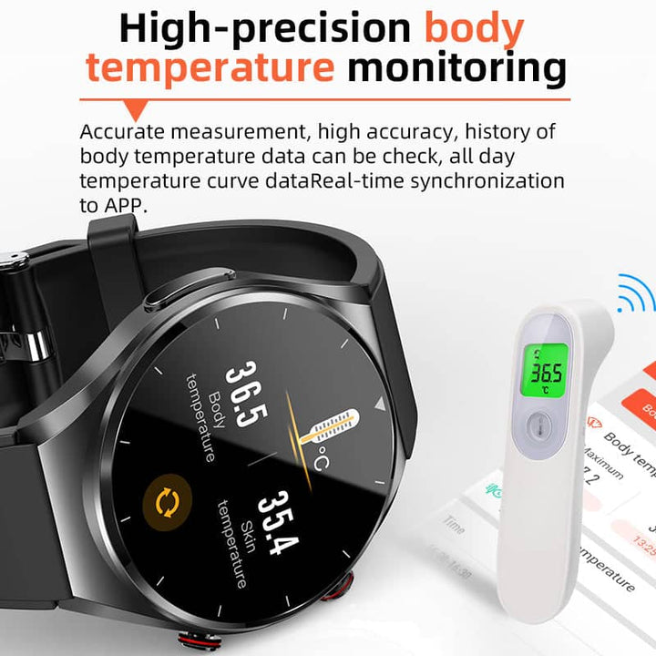 Skanto |  Én-Klikk Blodsukker Blodtrykk Ekg/Ekg Hrv Hjerteovervåking Suga Pro Helse Smartswatch