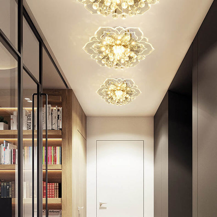 Skanto | GlowPetal LED Krystall Taklampe | Blomsterformet | Moderne Design | Energisparende | Dekorativ Belysning