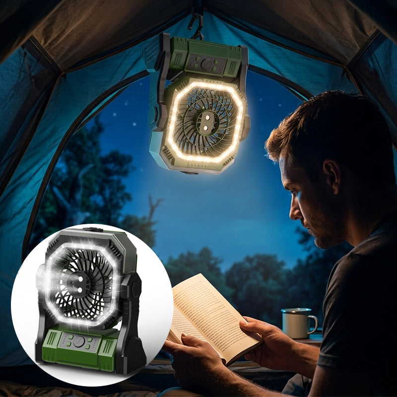 Oppladbar utendørs campingvifte lys | Skanto