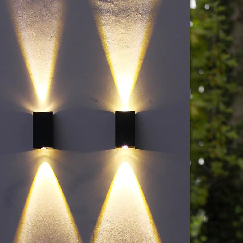 Enkel Solar Trapesformet Utendørs Vanntett Opp og Ned Lys LED Vegglampe | Skanto