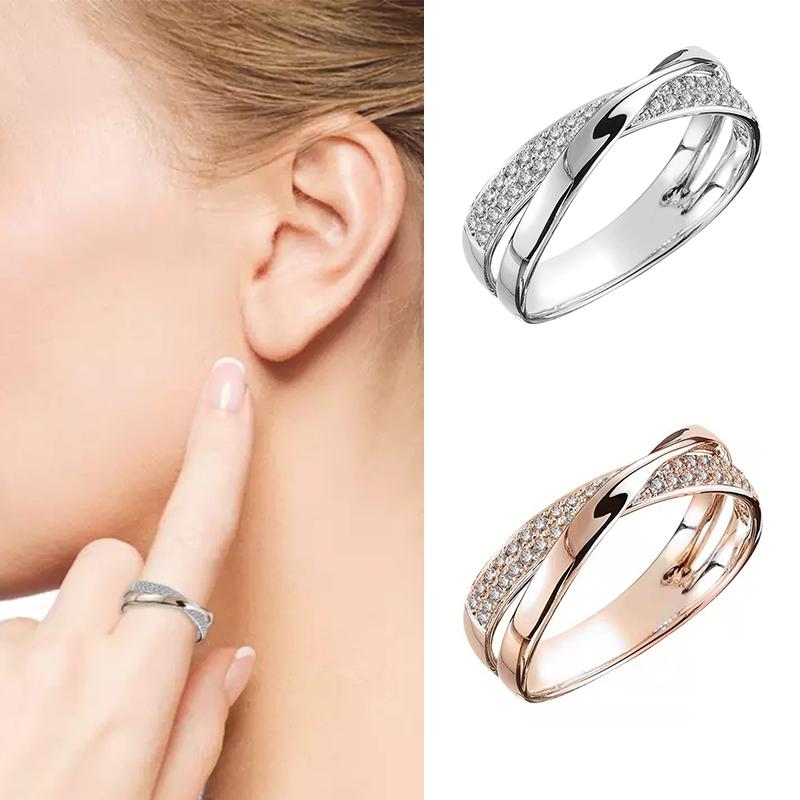 Skanto | X Form Krysset Ring for Kvinner