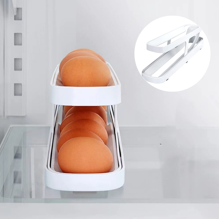 Automatisk rulle-egg-hylleholder-lagringsboks | Skanto