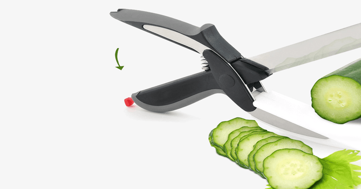 Skanto | 2 i 1 Rustfritt Stål Matkniver med Komfortgrep - Hakkemade Smart