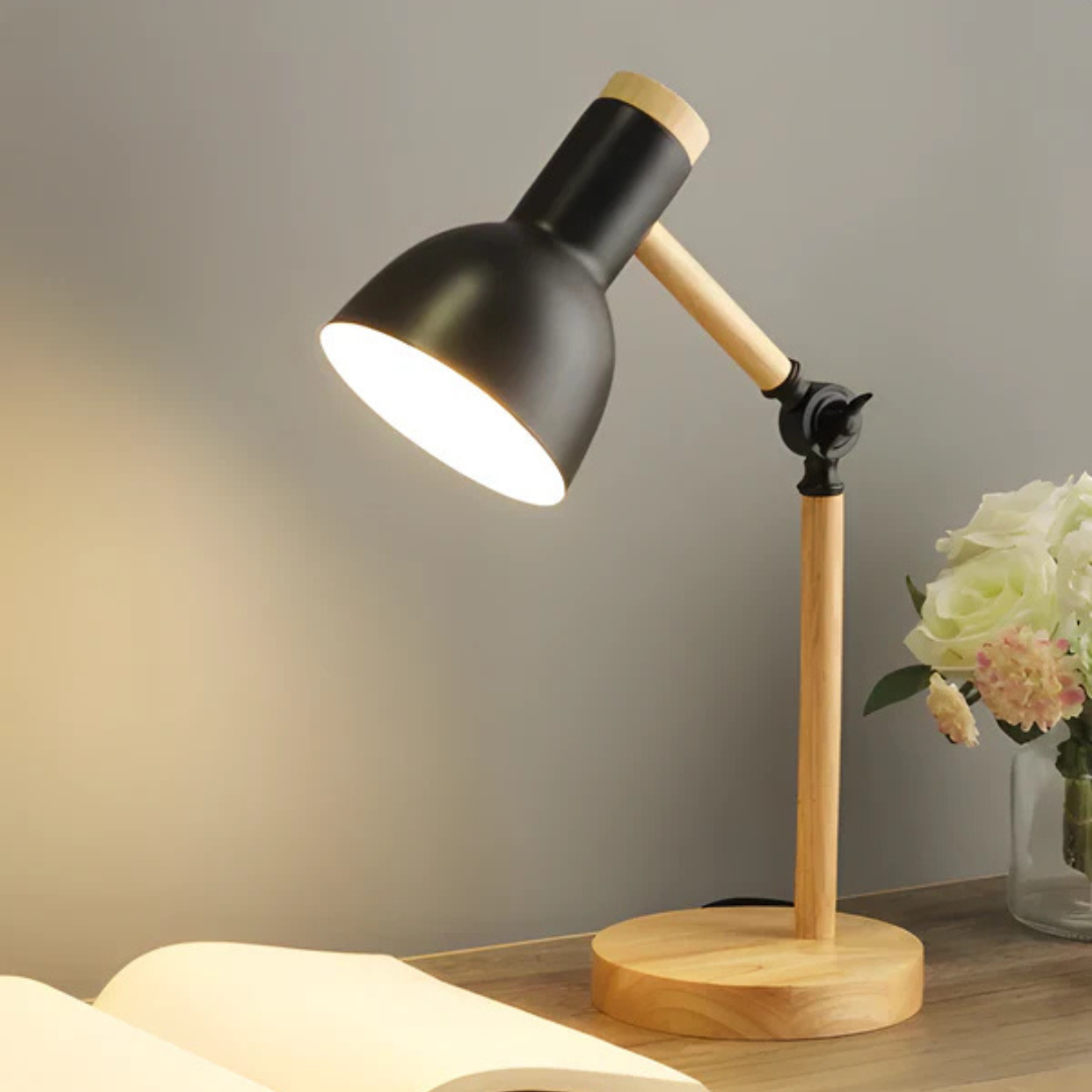 Skanto | Justerbar Macaron LED Bordlampe Laget av Tre