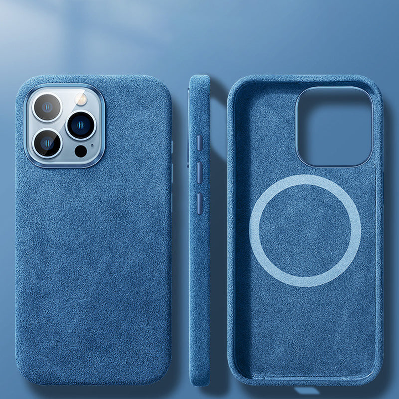 Magnetisk deksel i italiensk Alcantara til iPhone