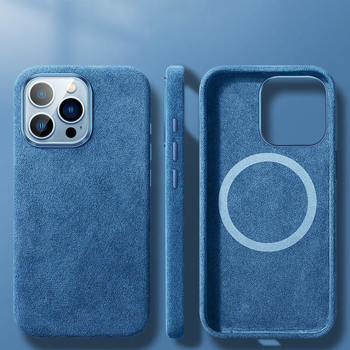 Magnetisk deksel i italiensk Alcantara til iPhone