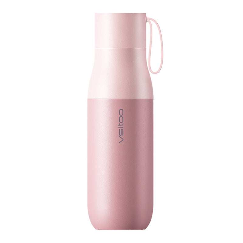 Skanto | 450ml Smart Vannflaske, med 24-timers Isolasjon, Temperaturdisplay, Vannkvalitetsdeteksjon og Magnetisk Lading, for Hjem, Kontor, Sport & Reise