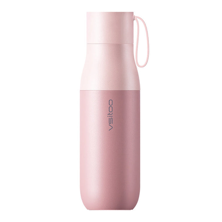 Skanto | 450ml Smart Vannflaske, med 24-timers Isolasjon, Temperaturdisplay, Vannkvalitetsdeteksjon og Magnetisk Lading, for Hjem, Kontor, Sport & Reise