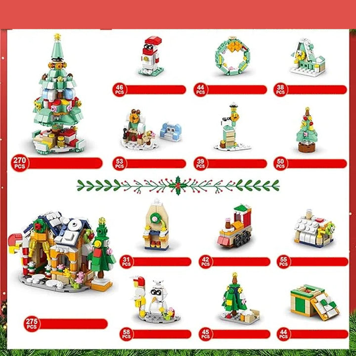 Skanto | Jule adventskalender overraskelse byggekloss-sett