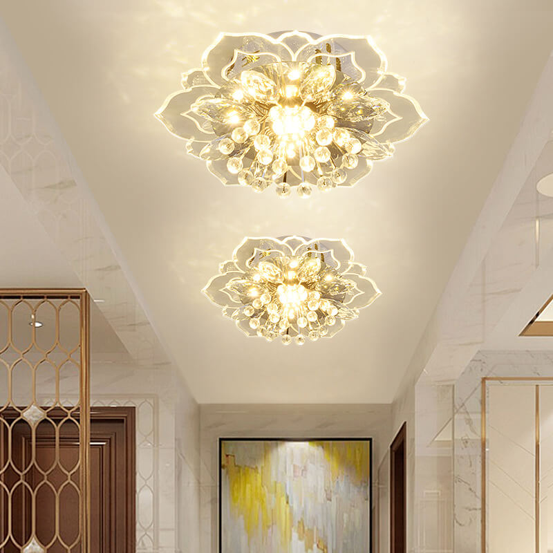 Skanto | GlowPetal LED Krystall Taklampe | Blomsterformet | Moderne Design | Energisparende | Dekorativ Belysning