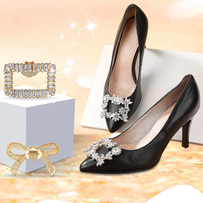 Skanto | Detachable Rhinestone Hæler med Spenne