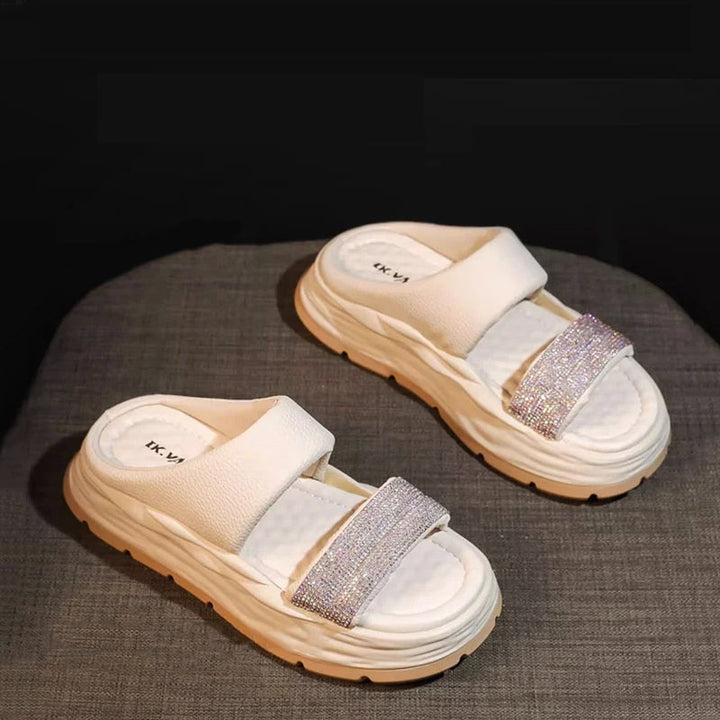 Skanto | Glitrende Rhinestone Hæl Sandaler