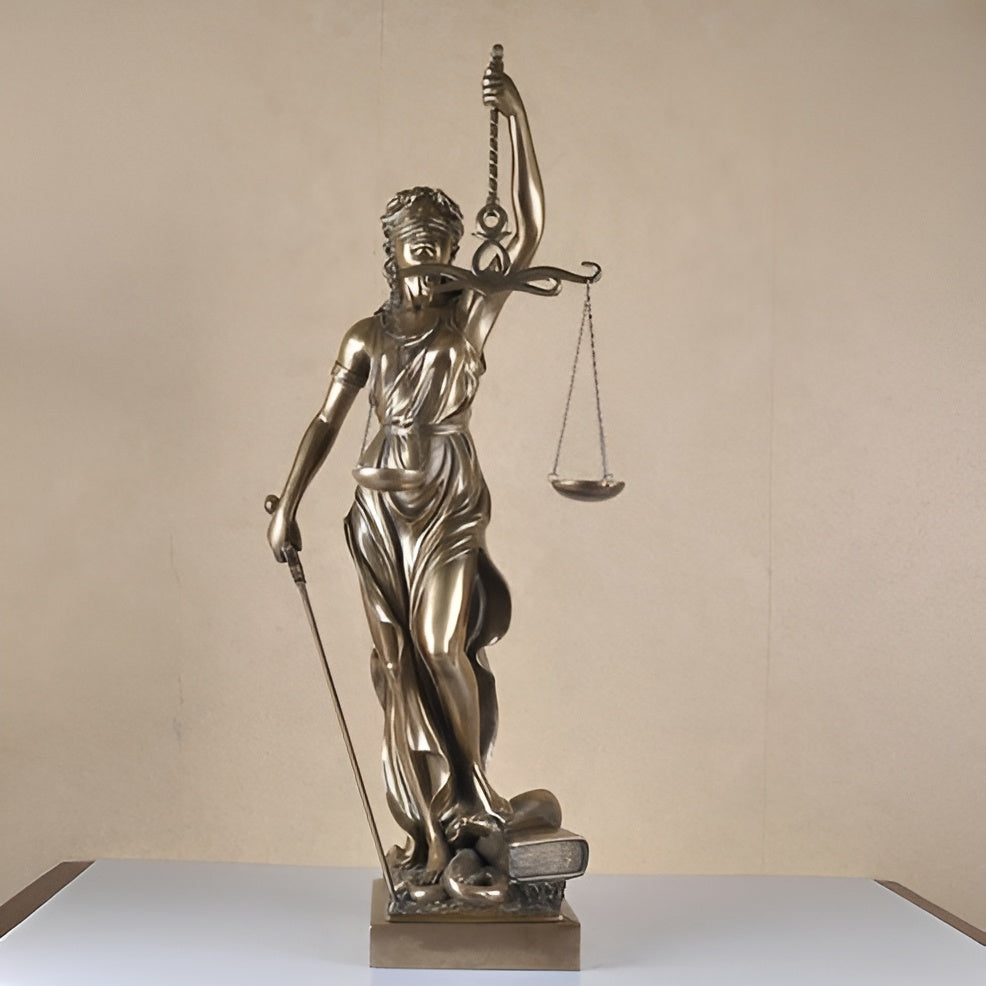 Statue av Rettferdighetens Gudinne – En elegant dekorativ skulptur av Justitia | Skanto