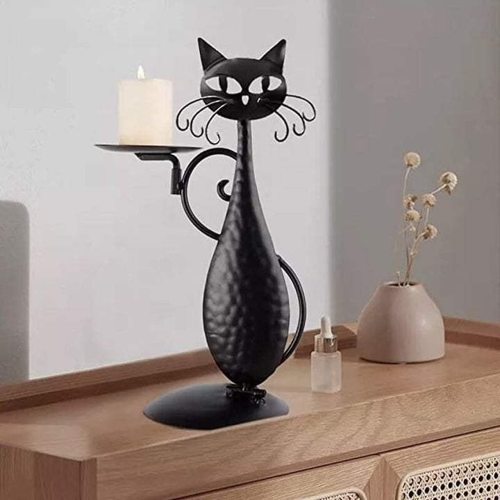 Skanto | Svart katt lysestake